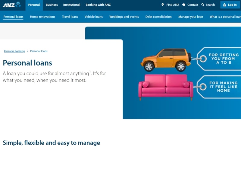 ANZ Personal Loan Affordable Low interest Personal Loans LoansFinder