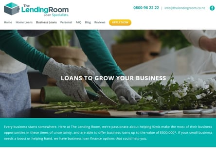 Lending Room homepage