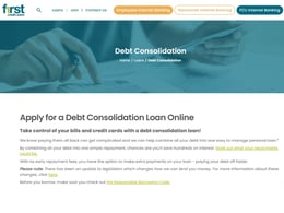First Credit Union Consolidation loan