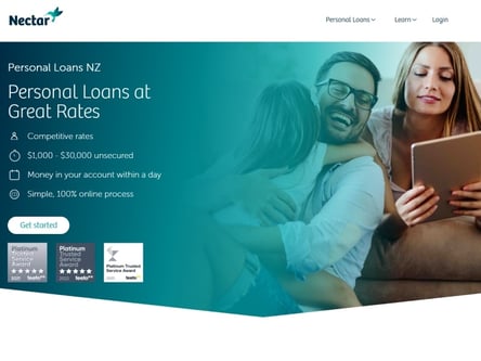 Nectar Loans homepage